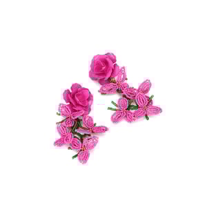 1 Pair Exaggerated Bead Tassel Floral Drop Earrings h5 Picture6